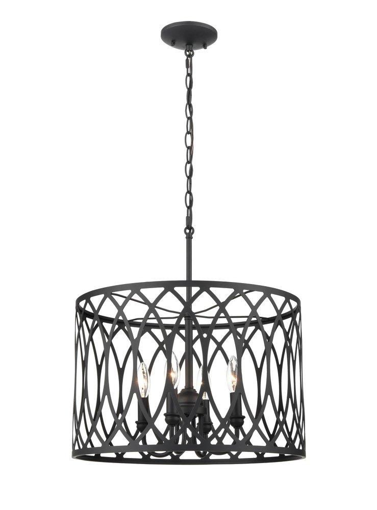 4-Light Pendant Light in Matte Black 