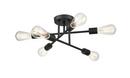 6-Light Semi-Flush Mount Ceiling Light in Matte Black 