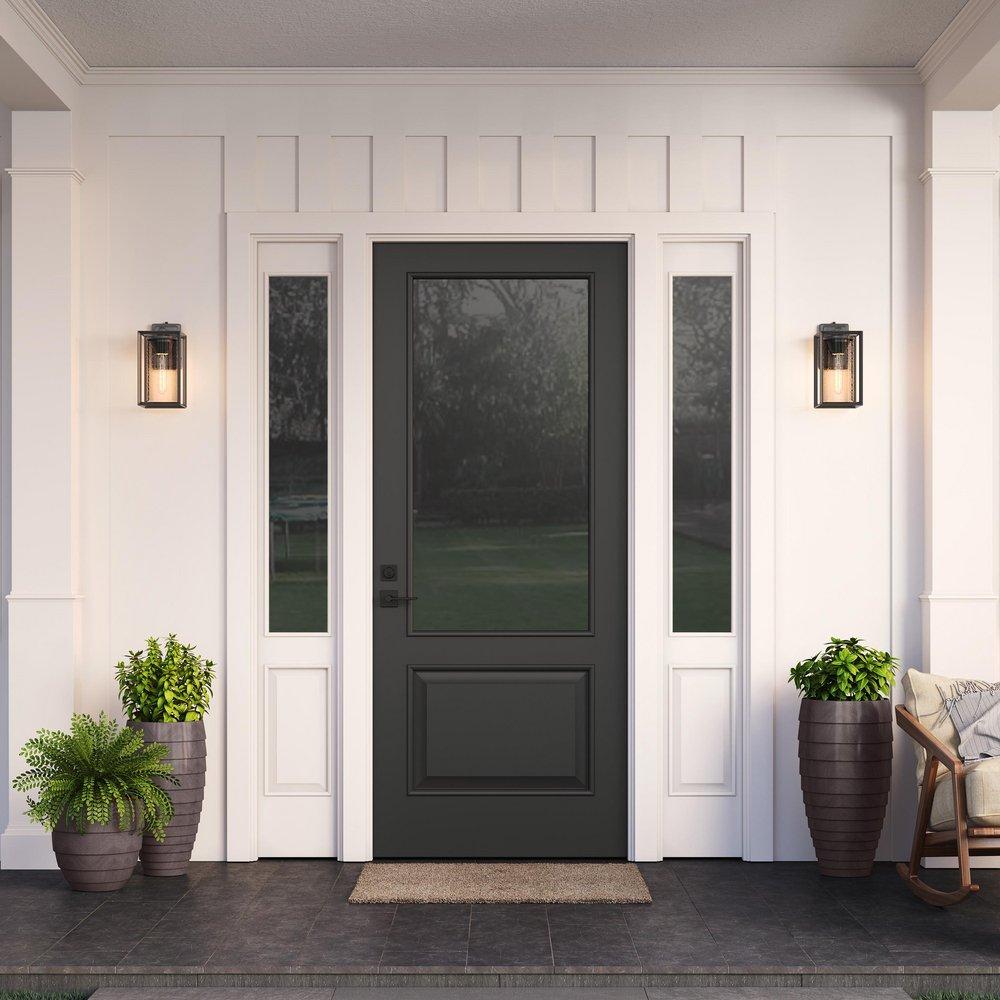 1-Light Outdoor Wall Sconce in Powder Coated Black 