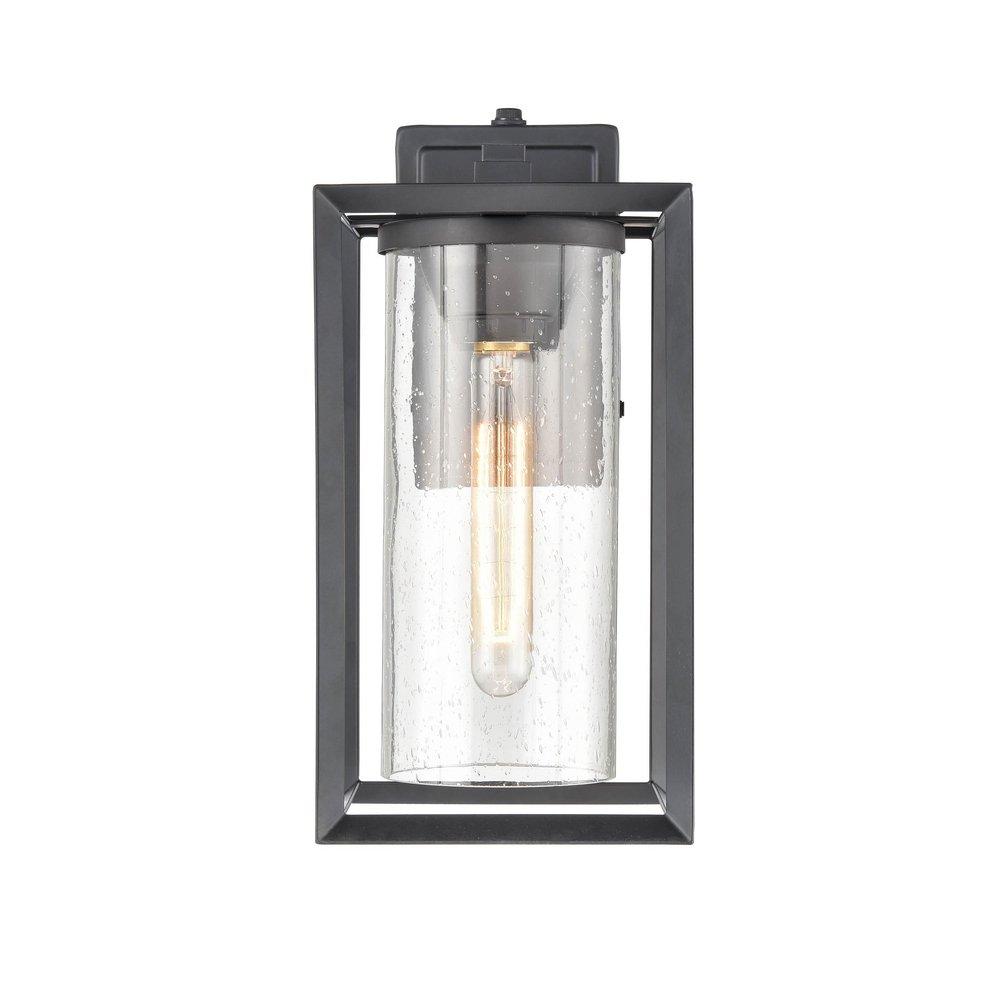 1-Light Outdoor Wall Sconce in Powder Coated Black 