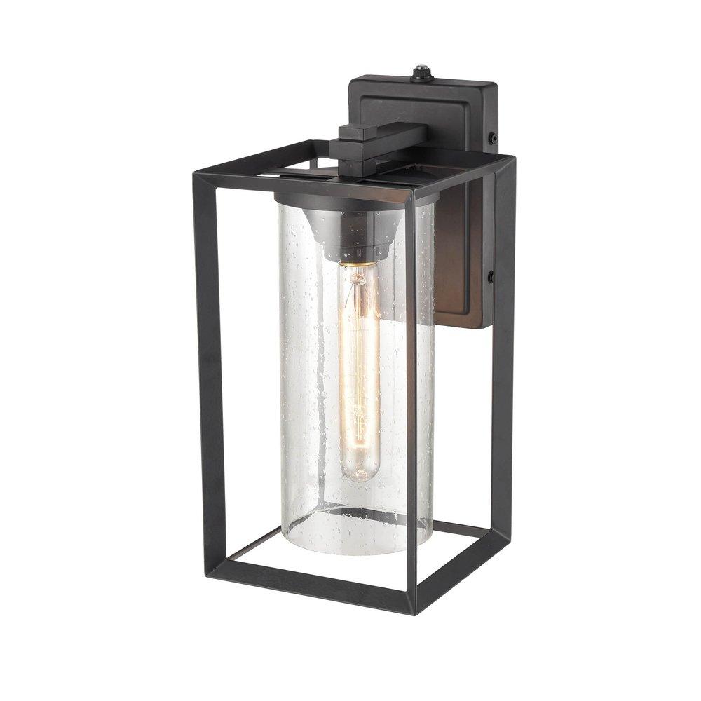 1-Light Outdoor Wall Sconce in Powder Coated Black 