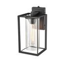 1-Light Outdoor Wall Sconce in Powder Coated Black 
