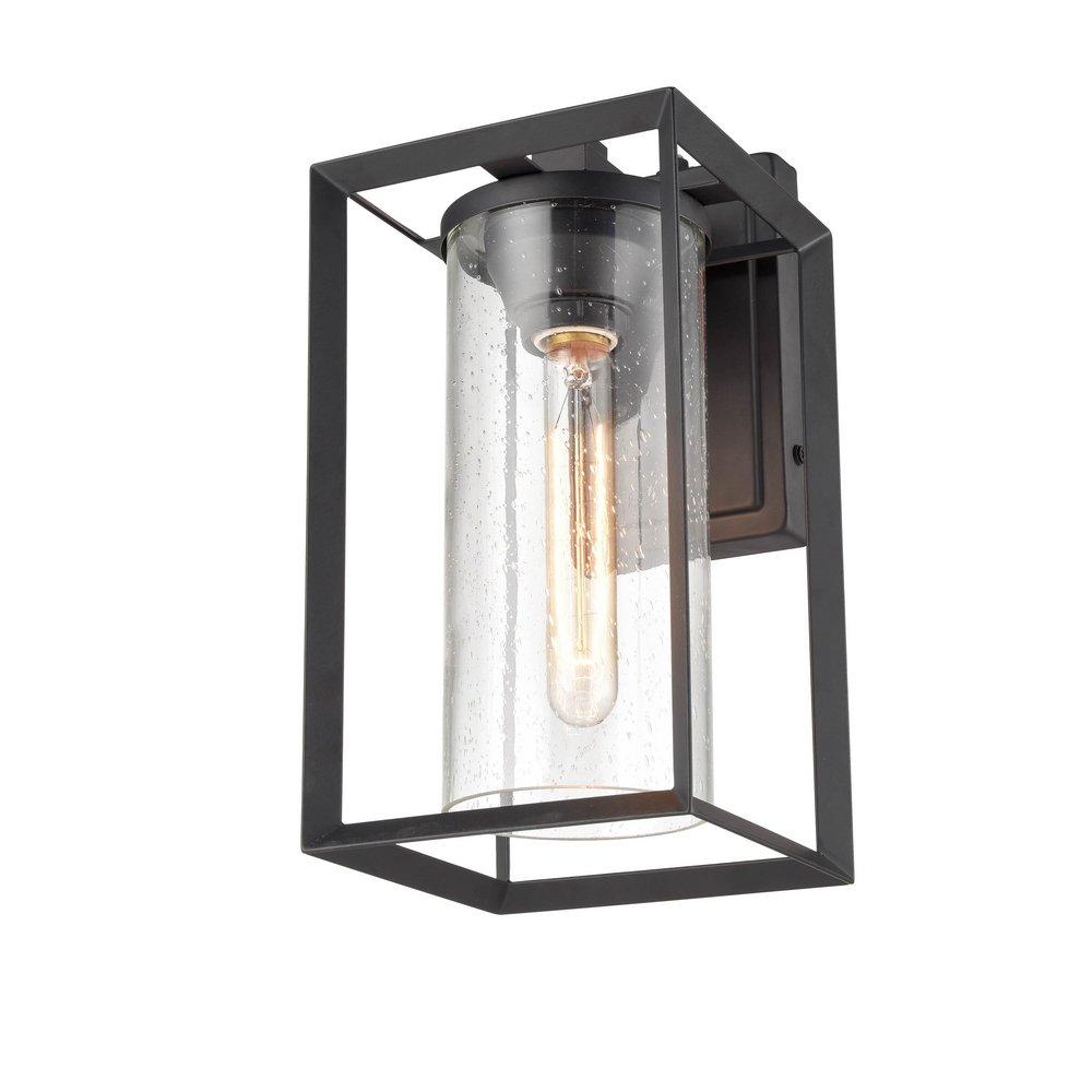 1-Light Outdoor Wall Sconce in Powder Coated Black 