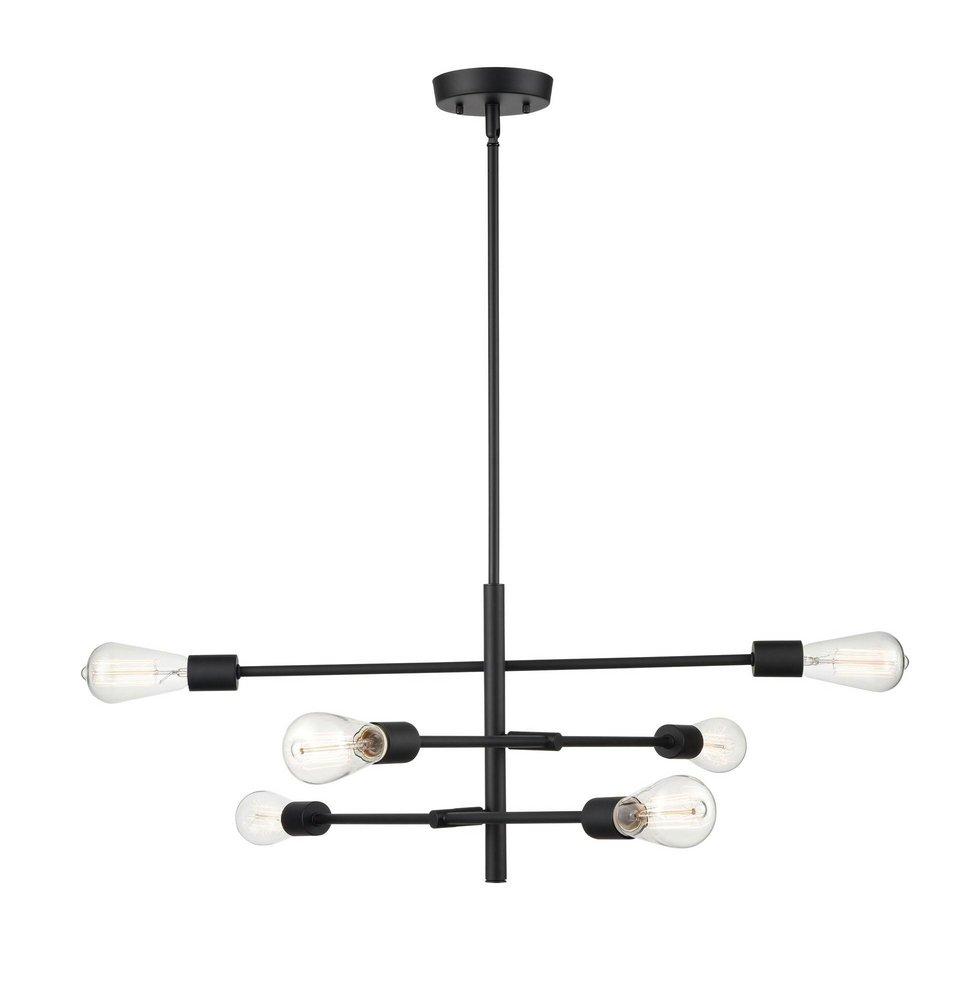 6-Light Pendant Light in Matte Black 