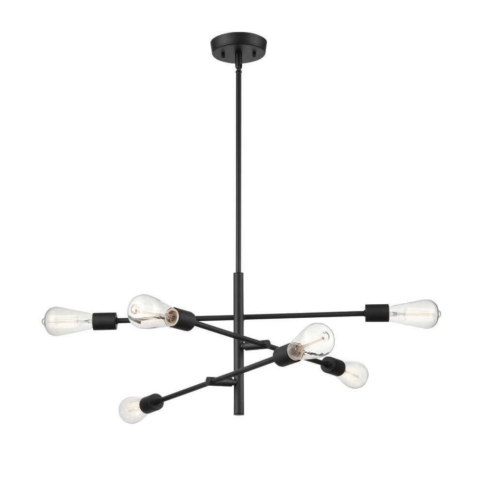 6-Light Pendant Light in Matte Black 