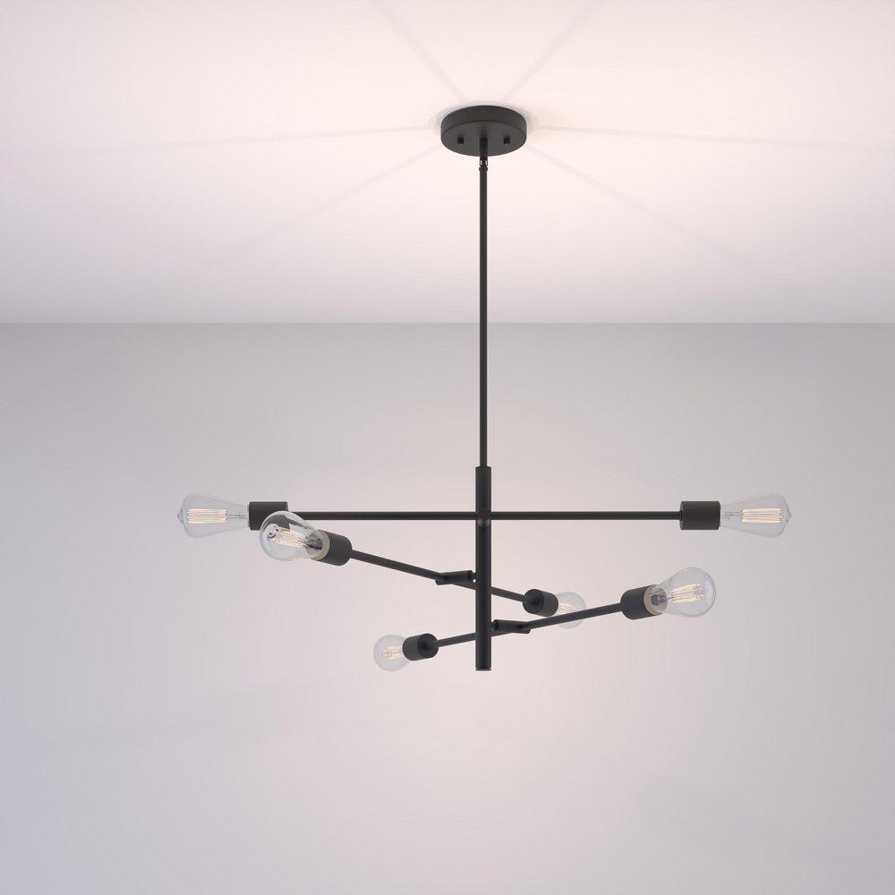 6-Light Pendant Light in Matte Black 