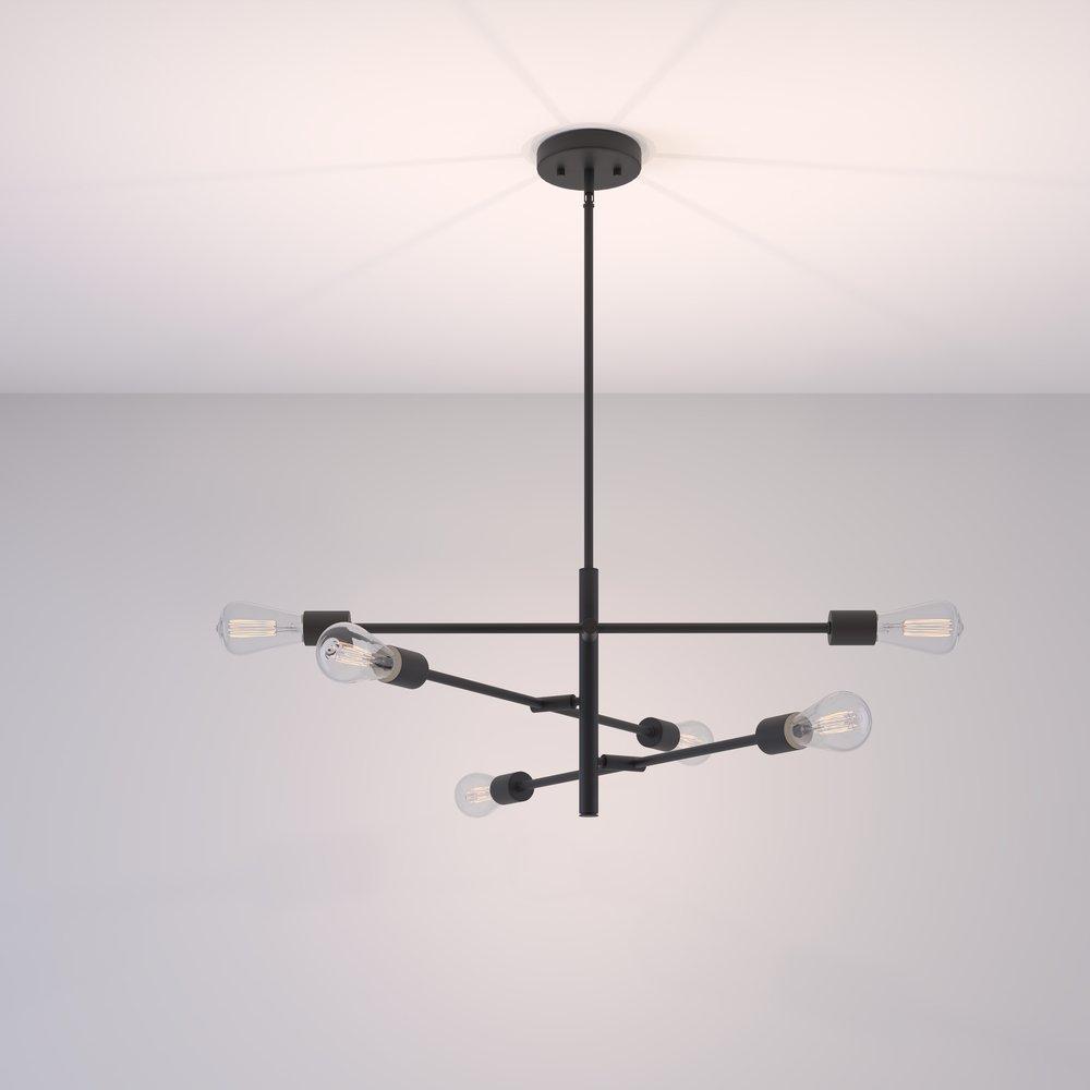 6-Light Pendant Light in Matte Black 