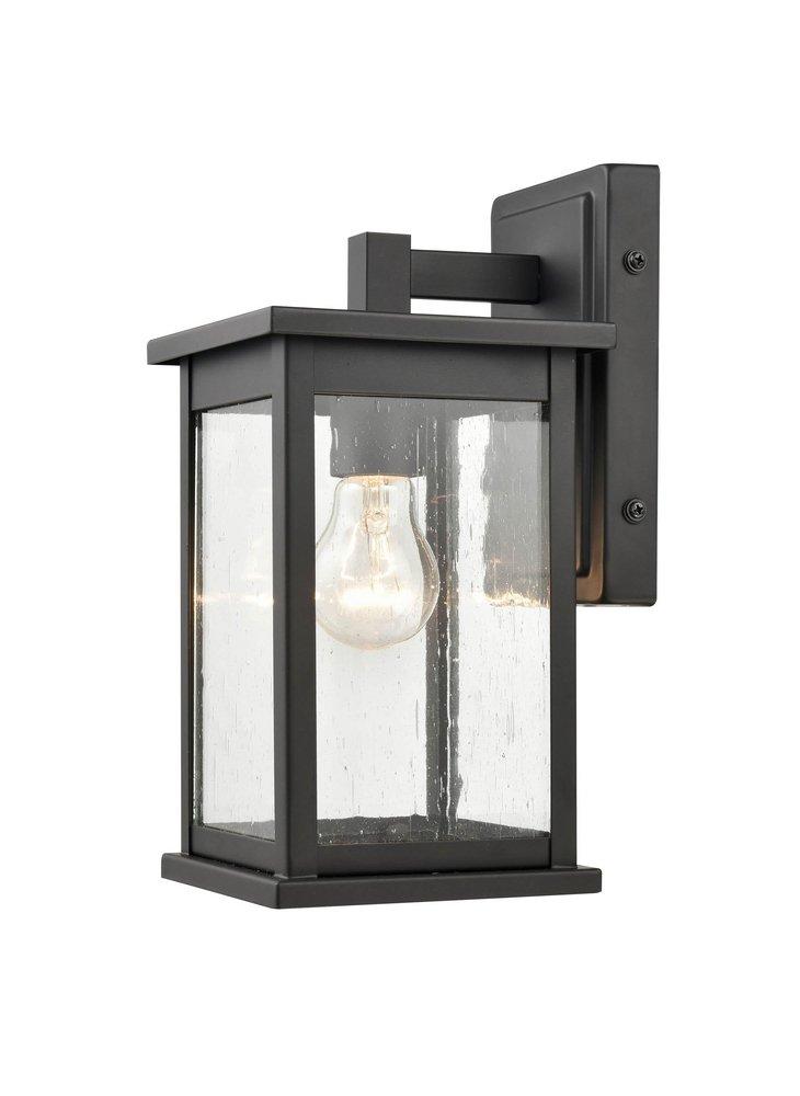 1-Light Outdoor Wall Sconce in Powder Coated Black 
