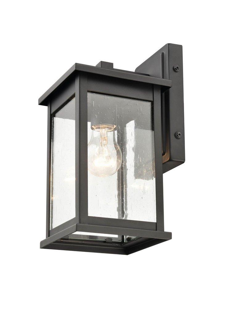 1-Light Outdoor Wall Sconce in Powder Coated Black 
