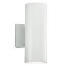 Kichler Lighting White 12 in. 65W 2-Light Medium E-26 Base Outdoor Wall Sconce 
