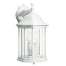 8-1/2 in. 60W 3-Light Outdoor Wall Sconce with Clear Beveled Glass in White