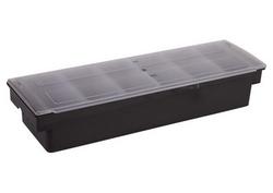 6-1/4 x 19-7/16 in. Plastic Condiment Holder in Black