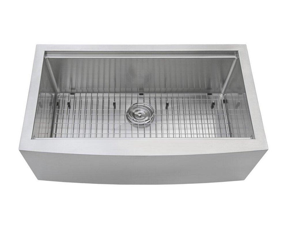 Ruvati 33 x 22 in. No Hole 1 Bowl Farmhouse Kitchen Sink 