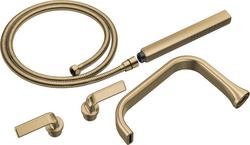 Two Handle Lever Floor Mount Filler in Luxe Gold