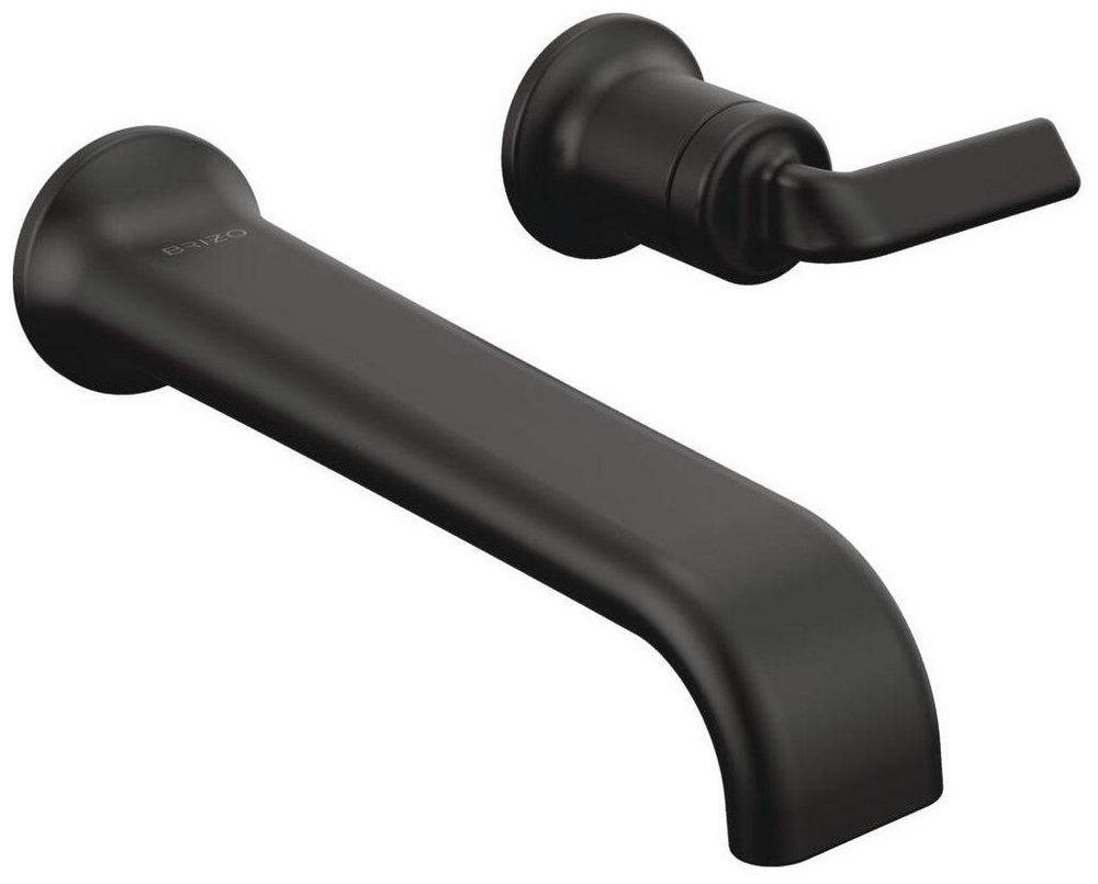 Brizo Matte Black No Handle Widespread and Wall Mount Bathroom Sink Faucet 