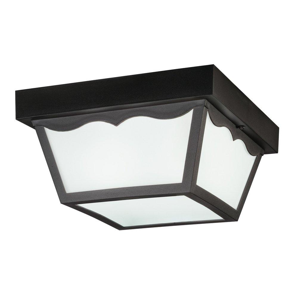 Kichler Lighting Black 5-1/2 in. 2-Light Outdoor Flushmount Fixture 