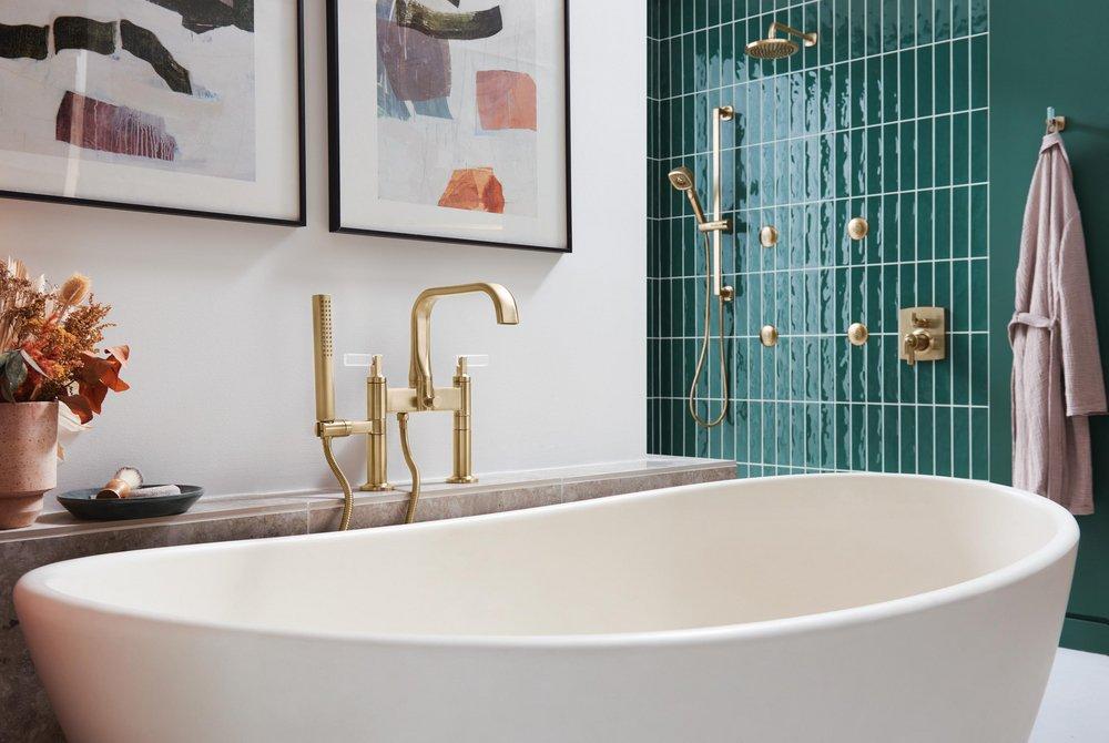 Brizo Luxe Gold Two Handle Wall Mount Filler 