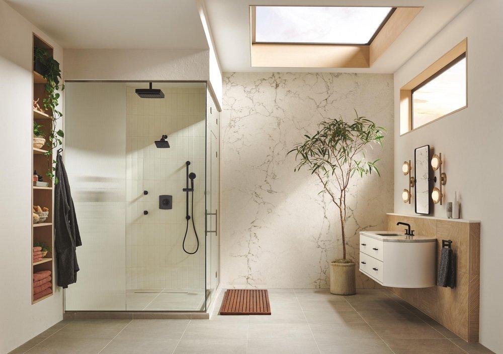 Brizo Matte Black Bathtub & Shower Faucet (Trim Only) 