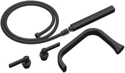 Two Handle Lever Floor Mount Filler in Matte Black