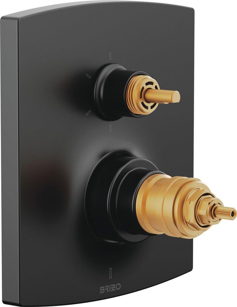 Brizo Matte Black Thermostatic and Volume Control Valve Trim 