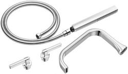 Two Handle Lever Floor Mount Filler in Polished Chrome