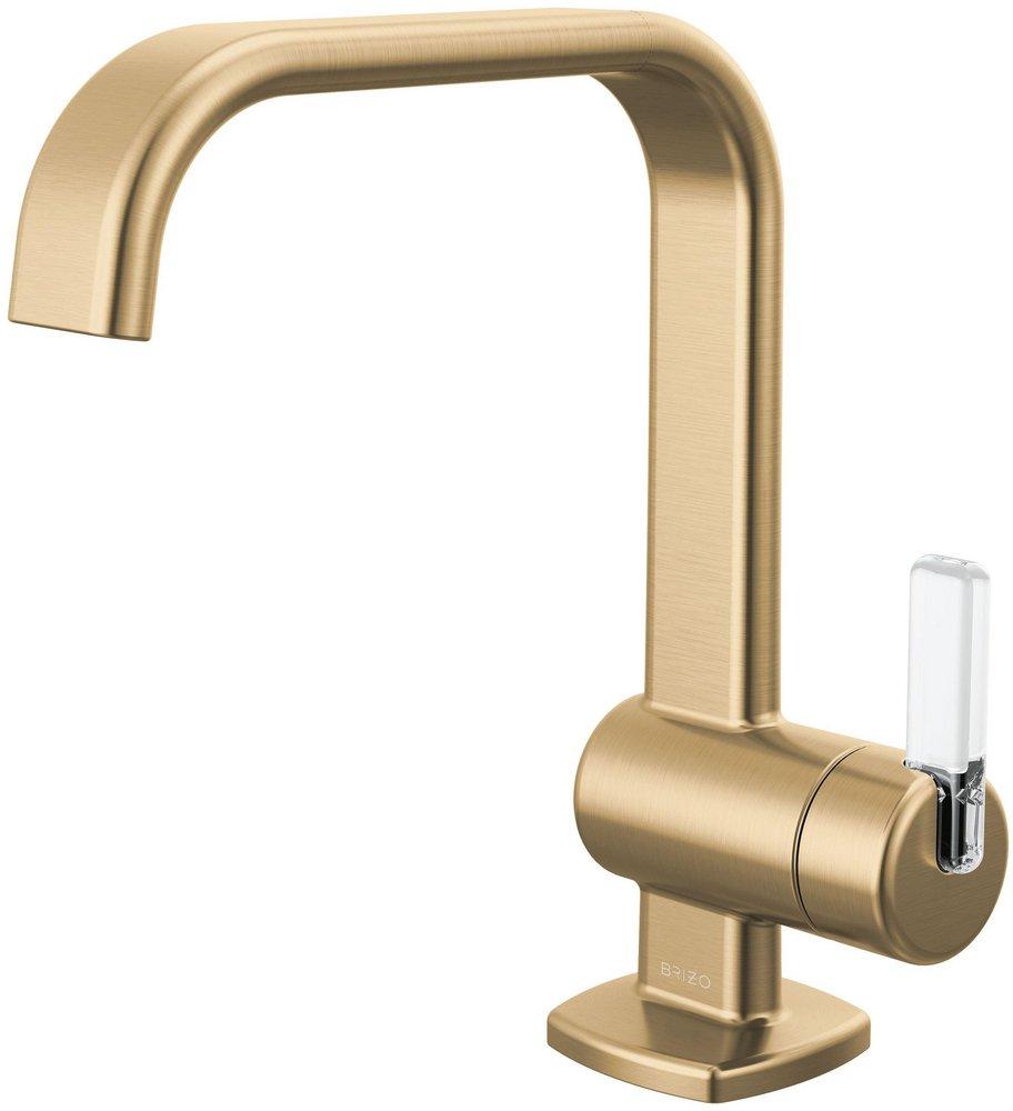 Brizo Luxe Gold/Clear Acrylic Single Handle Bathroom Sink Faucet 