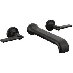 Wall Mount Tub Filler in Matte Black (Handles Sold Separately)