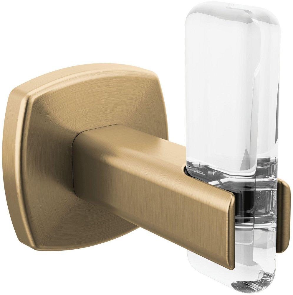 Brizo Luxe Gold/Clear Acrylic 1-Hook Robe Hook 