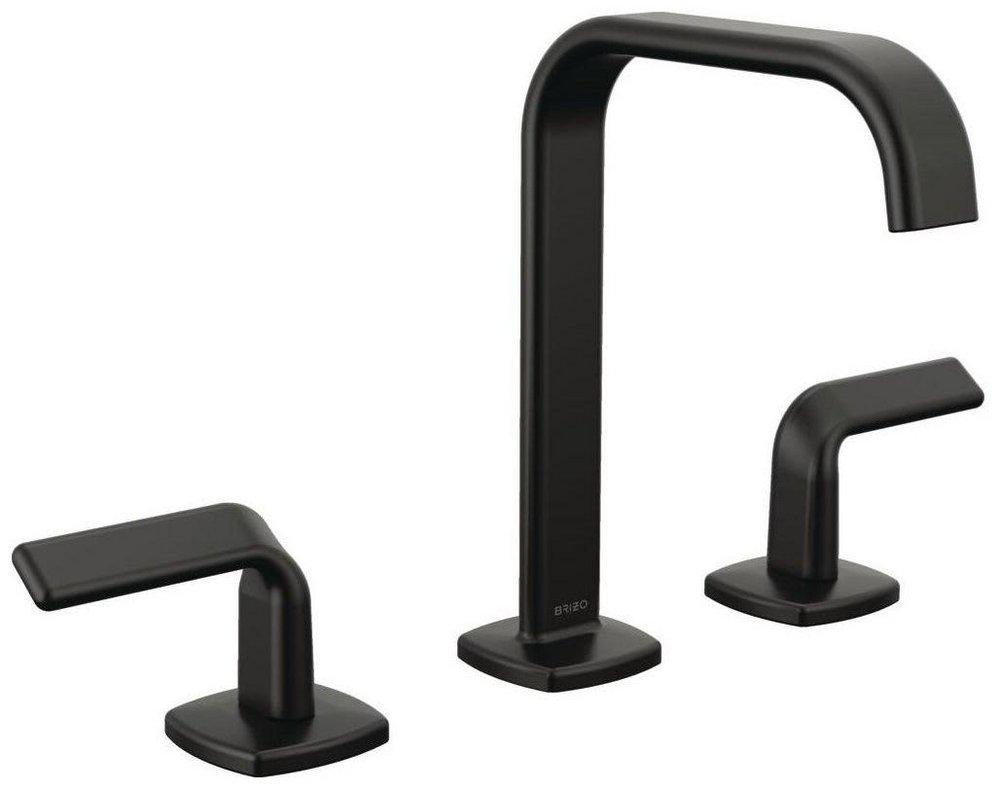 Brizo Matte Black No Handle Widespread Bathroom Sink Faucet 