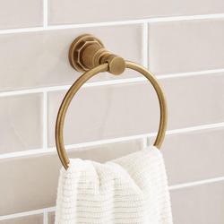 Round Closed Towel Ring in Aged Brass