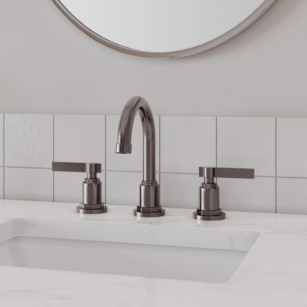 Signature Hardware Gunmetal Two Handle Widespread Bathroom Sink Faucet 