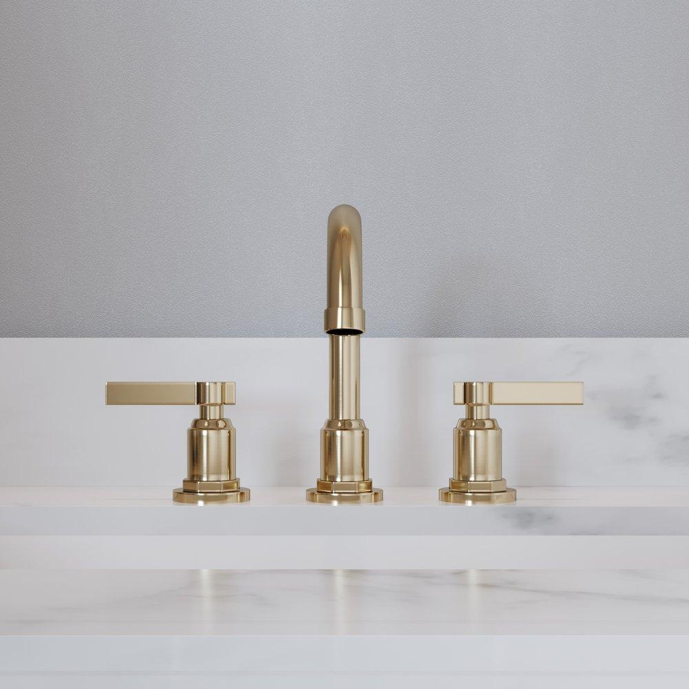 Signature Hardware Aged Brass Two Handle Widespread Bathroom Sink Faucet 