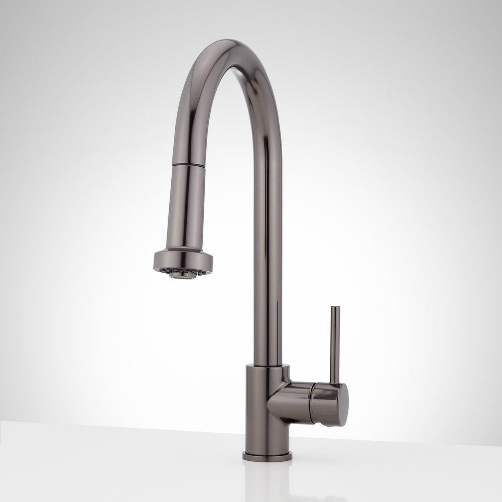 Signature Hardware Gunmetal Pull Down Kitchen Faucet 
