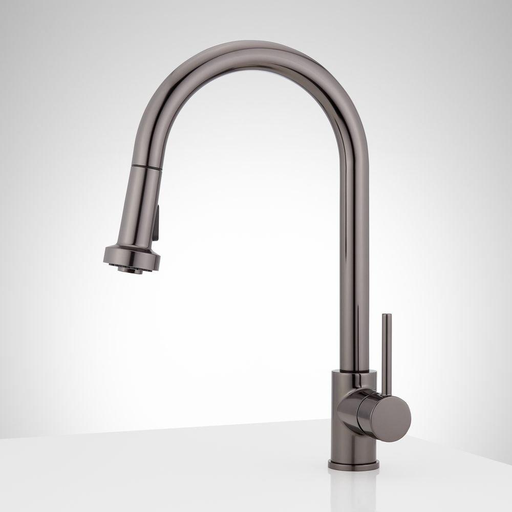 Signature Hardware Gunmetal Single Handle Pull Down Kitchen Faucet 