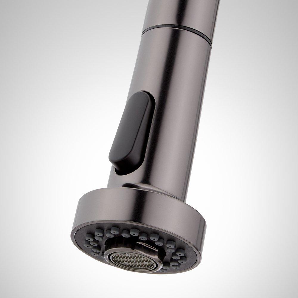 Signature Hardware Gunmetal Single Handle Pull Down Kitchen Faucet 