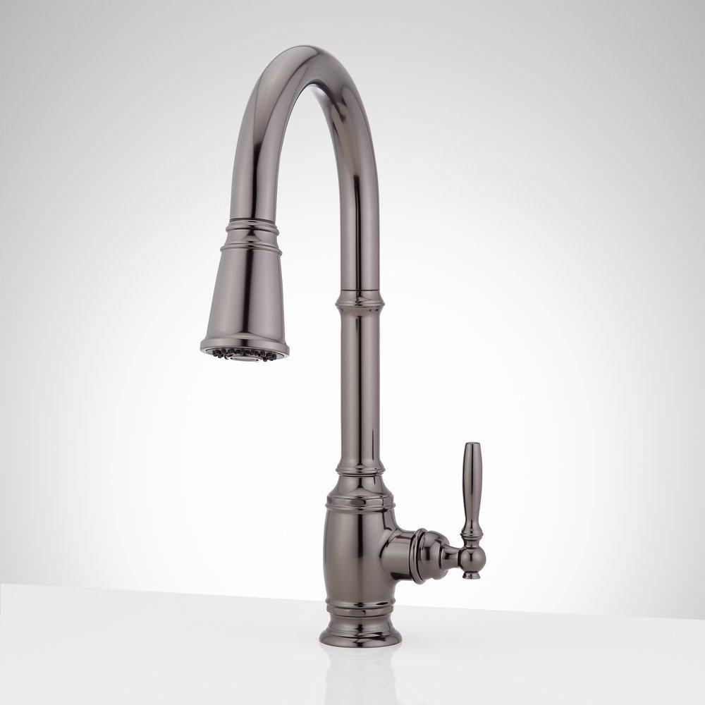 Signature Hardware Gunmetal Pull Down Kitchen Faucet 