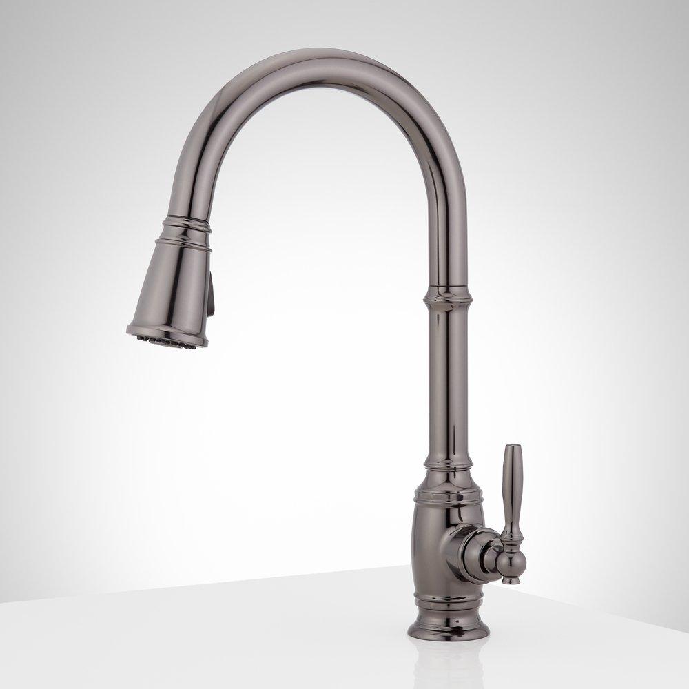 Signature Hardware Gunmetal Pull Down Kitchen Faucet 