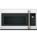 1700W 1.7 cu. ft. Ductless Over the Range Microwave in Matte White with Brushed Bronze