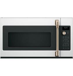 1700W 1.7 cu. ft. Ductless Over the Range Microwave in Matte White with Brushed Bronze
