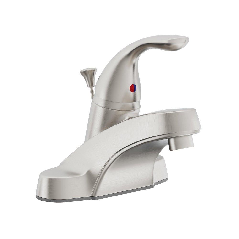 Single Handle Centerset Bathroom Sink Faucet in Brushed Nickel 