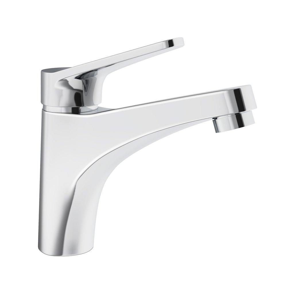 Single Handle Monoblock Bathroom Sink Faucet in Chrome 