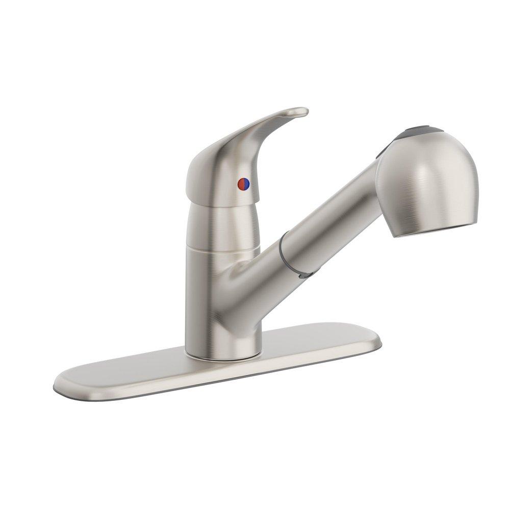 PROFLO&reg; Brushed Nickel Pull Out Kitchen Faucet 