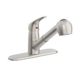 Single Handle Pull Out Kitchen Faucet in Brushed Nickel