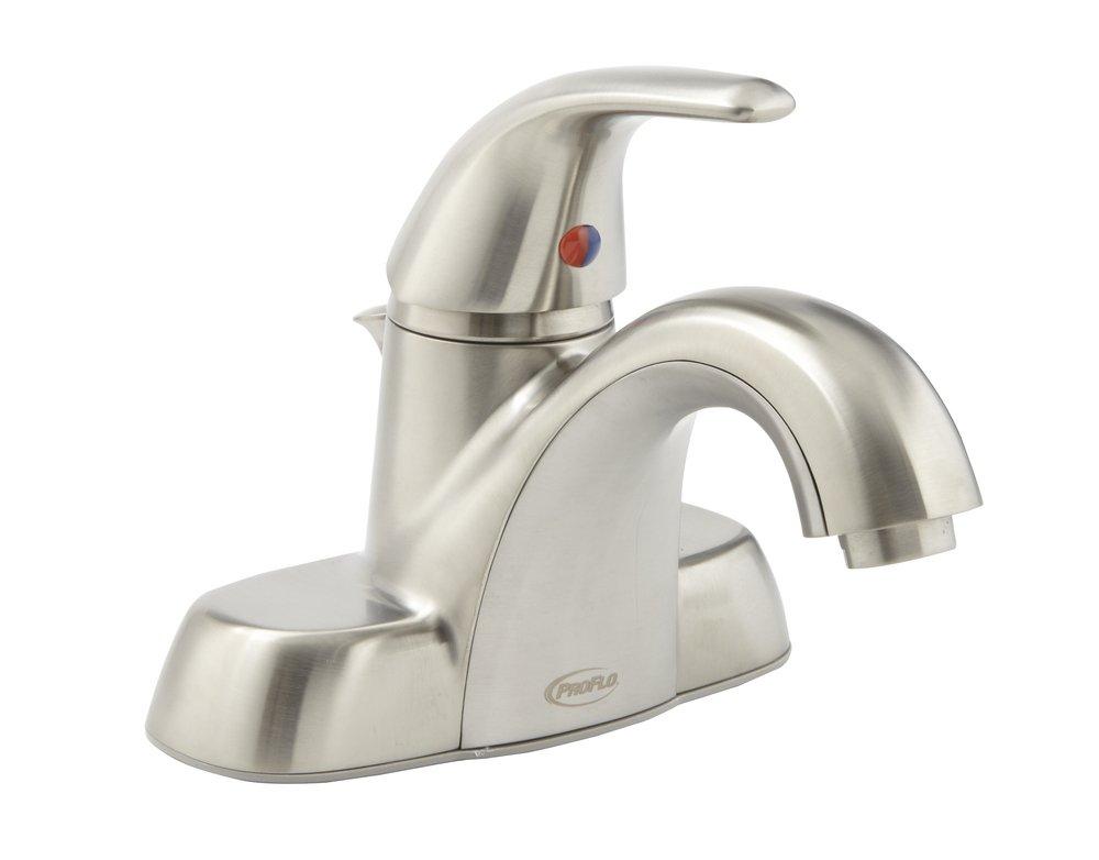 Single Handle Centerset Bathroom Sink Faucet in Brushed Nickel 