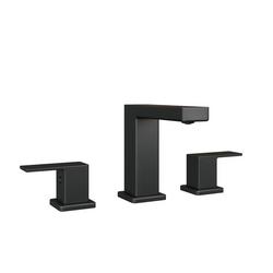 Two Handle Widespread Bathroom Sink Faucet in Matte Black