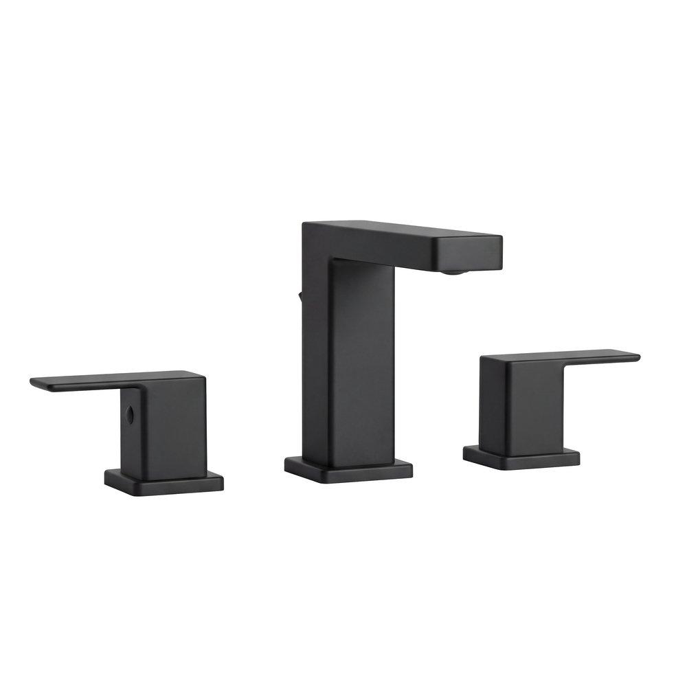 PROFLO&reg; Matte Black Two Handle Widespread Bathroom Sink Faucet 