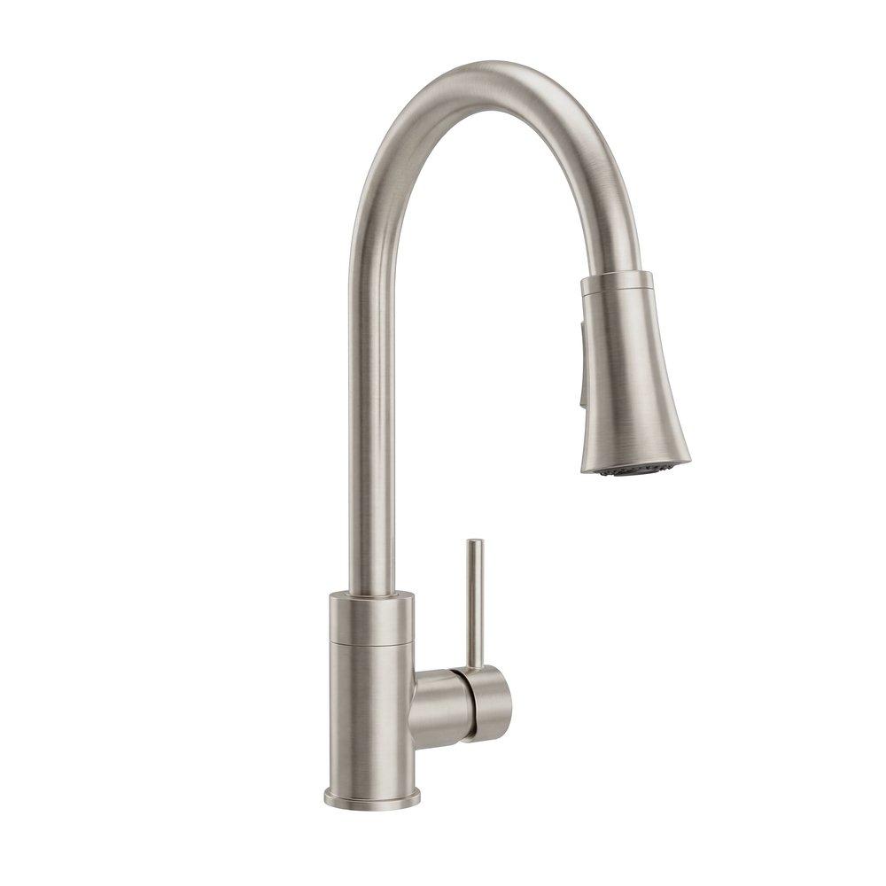 PROFLO&reg; Brushed Nickel Pull Down Monoblock Kitchen Faucet 