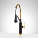 Single Handle Pull Down Kitchen Faucet in Matte Black/Brushed Gold