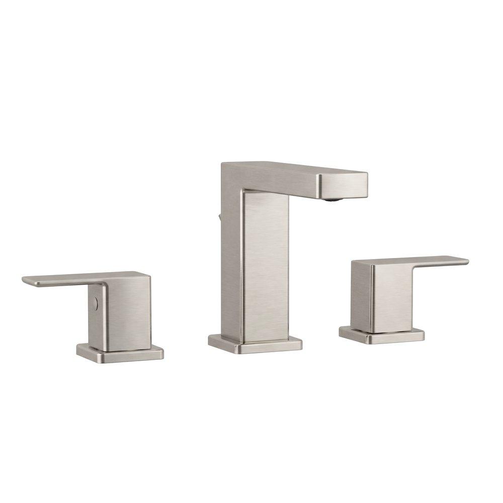PROFLO&reg; Brushed Nickel Two Handle Widespread Bathroom Sink Faucet 