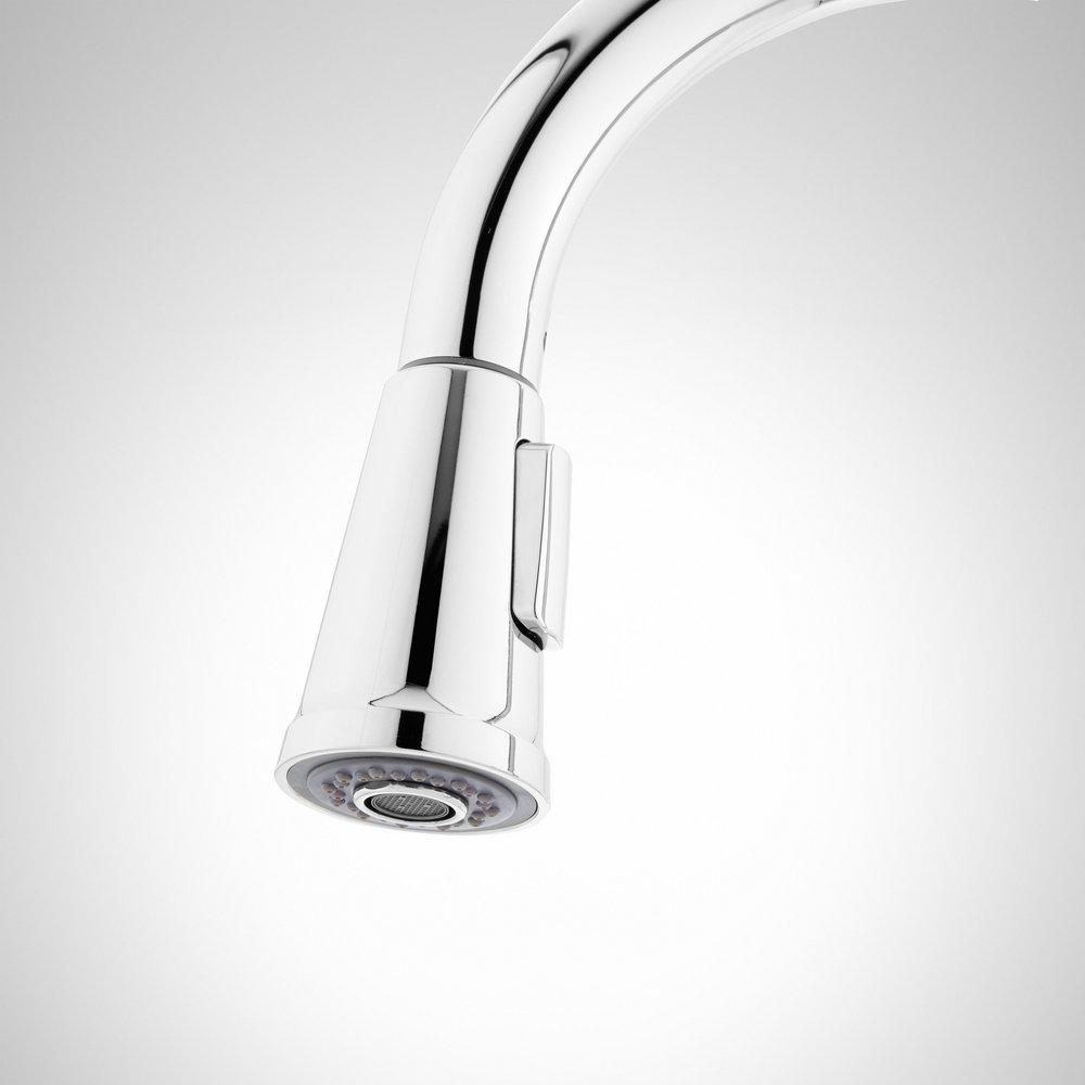 Signature Hardware Chrome Single Handle Pull Down Kitchen Faucet 
